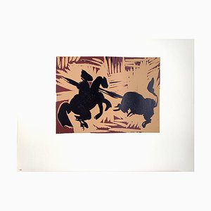 Pablo Picasso, The Bull Fight, Linograbado original, 1962