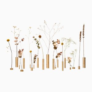 Brass Vases for Dried Flowers by Alvaro Catalán De Ocón, Set of 25