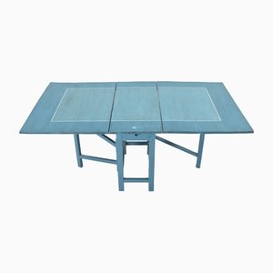 Folding Table in Blue Tones, 1850s