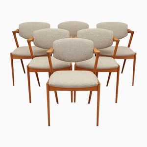 Danish Ash Chairs attributed to Kai Kristiansen for Schou Andersen, 1960s, Set of 6