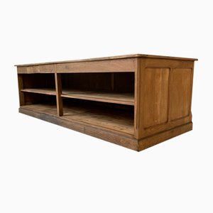 Central Shop Counter or Island in Solid Oak, 1890s