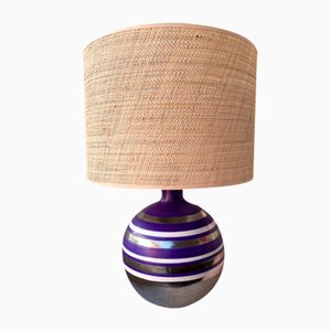 Lámpara italiana de cerámica atribuida a Aldo Londi para Bitossi. Años 70