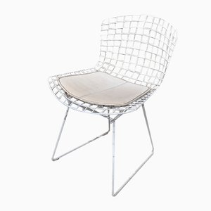 Weißer Stuhl aus Stahl von Harry Bertoia für Knoll