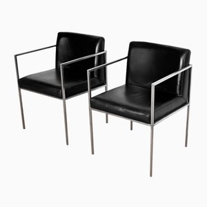 Set of Square Armchairs in Imitation Leather, 1970