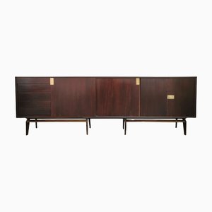 Sideboard in Wood and Brass attributed to Edmondo Palutari for Dassi Italia, 1960s