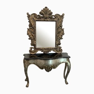 Consolle con specchio barocco di Lam Lee Group, anni '90, set di 2