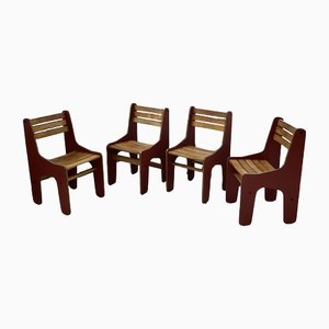 Stühle aus Schichtholz, 1980er, 4er Set