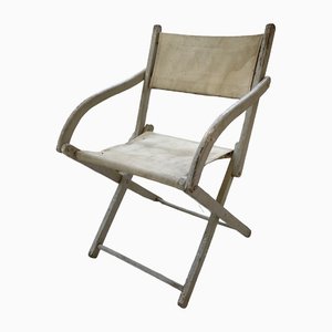 White Folding Beach Chair, 1890s