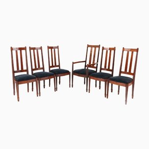 Art Deco Amsterdamse School High Back Dining Room Chairs, 1920s, Set of 6