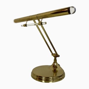 Brass and Acrylic Glass Desk Lamp, 1980s