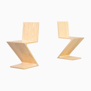 Zigzag Chairs by Gerrit Thomas Rietveld for Cassina, 2000s, Set of 2