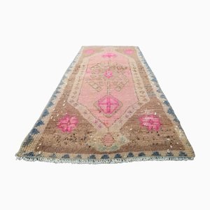 Tappeto vintage marrone e rosa, Turchia