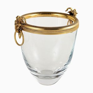 Vaso in vetro e bronzo dorato