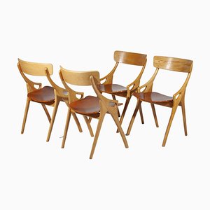 Chaises de Salle à Manger attribuées à Arne Hovmand Olsen pour Mogens Kold, Danemark, 1959, Set de 4