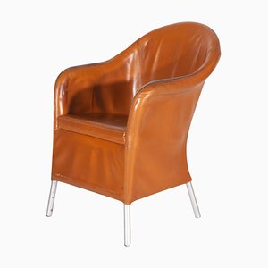 Fauteuil en Cuir Camel de Durlet, Belgique, 1980