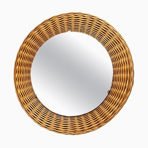 Miroir en Rotin attribué à Jan Kalous pour Úluv, Tchécoslovaquie, 1960s