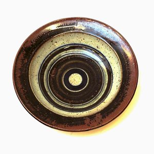 Vintage Ceramic Glaced Dish by Helle Allpass, Denmark, 1960s