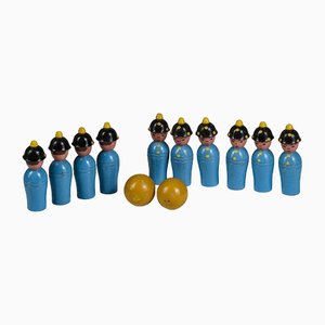 Wooden Toy Bowling Game from Gurman Matelica, Italy, 1940s, Set of 12