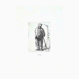 After Rembrandt, Ragged Peasant with Hands Behind Back, Etching, 19th Century