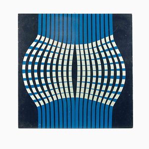 Aldo Moriconi, Geometric Composition, Original Enamel on Wood, 1967