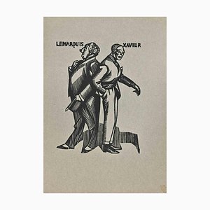 Hermann Paul, Les Deux Aristocrats, Woodcut, Early 20th Century