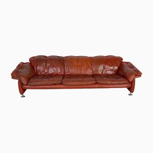 Italian Leather 3-Seater Sofa, 1970s