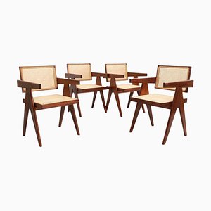 Model 051 Capitol Complex Chairs attributed to Pierre Jeanneret, 1970s, Set of 4