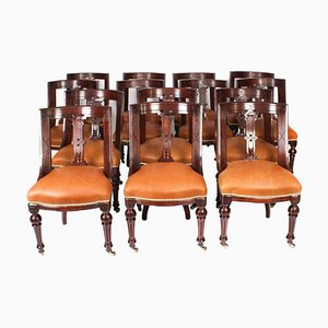 Scottish Athenian Dining Chairs, 1800s, Set of 14