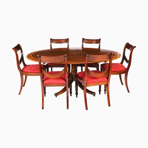 Vintage Dining Table and Chairs attributed to William Tillman, 1980s, Set of 7