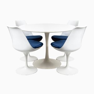 Tulip Style Table with Arkana Style Chairs by Maurice Burke for Arkana, 1955, Set of 5