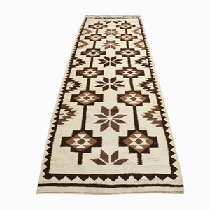 Alfombra de pasillo Kilim vintage de lana