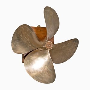 Vintage English Maritime Mounted Ship Propeller in Bronze, 1950s