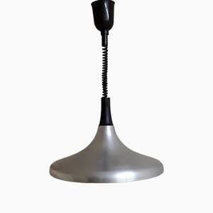 Vintage German Adjustable Ceiling Lamp in Shaped & Black Plastic from Erco, 1970s