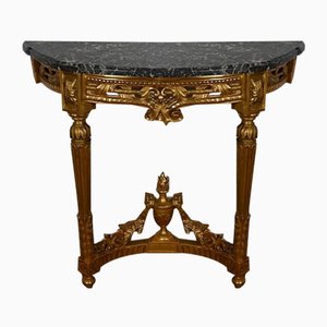 19th Century Marble and Giltwood Console Table in Louis XVI Style