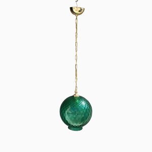 Lámpara colgante Bubble de cristal de Murano atribuida a Venini, años 50