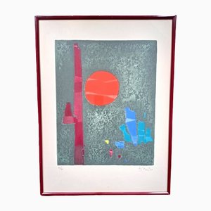 Gustave Singeri, Composizione astratta, 1975, Litografia