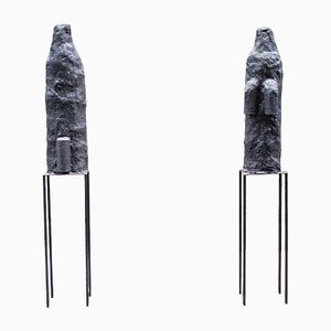 Sergio Ragalzi, Ombre Atomiche Sculptures, 1985, Iron & Stone, Set of 2