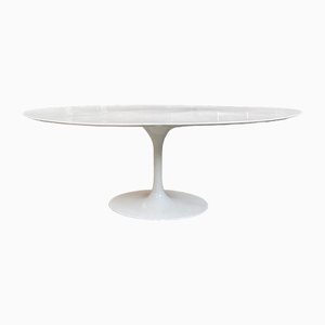 White Oval Dining Table, 1980s