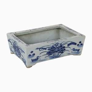 Vintage Bonsai Pflanzer in Blau & Weiß