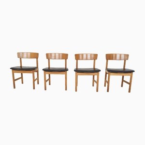 Esszimmerstühle von Borge Mogensen für Karl Andersson, Dänemark, 1960er, 4er Set