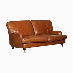 Vintage Leather Sofa in the Style of Howard & Sons