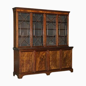Large Antique Library Bookcase Display Cabinet with Adjustable Shelves