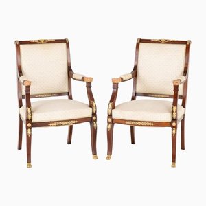 French Empire Armchairs, 1880s, Set of 2