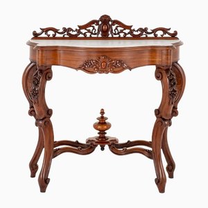 French Console Table with Carved Base, 1860s