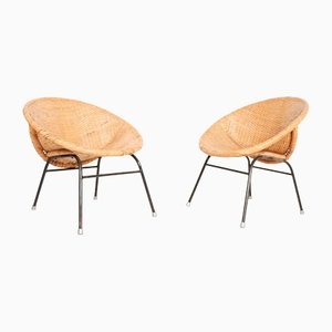Italian Round Cocktail Armchairs, 1970s, Set of 2