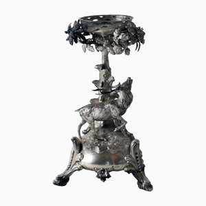 Silver Stag Candleholder Table from Heinrich Gottfried Dellevie, 1827