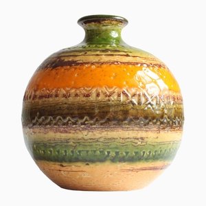 Italienische Sahara Decor Ball Vase von Aldo Londi für Bitossi, 1960er