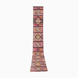 Vintage Colorful Long Turkish Stair Kilim Runner