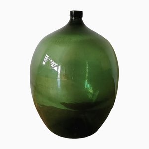 Large Vintage Wine Balloon in Green Glass, 1950s