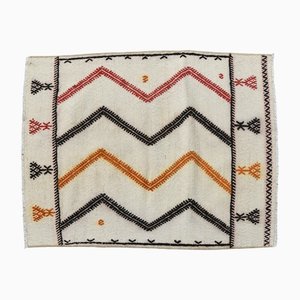 Vintage Cream Wool Area Kilim Rug, 1960s